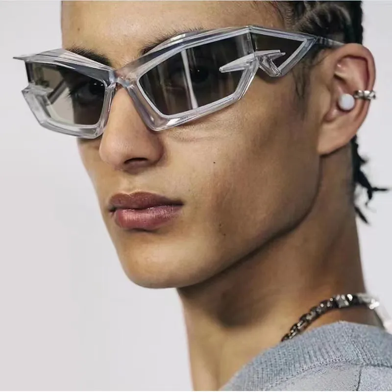 Luxe zonnebrillen voor heren Europa en Amerika Futuristische technologie Dameszonnebril Y2K Straatschieten Catwalk Grensoverschrijdend Heterosexua Wimpers Voor koppels