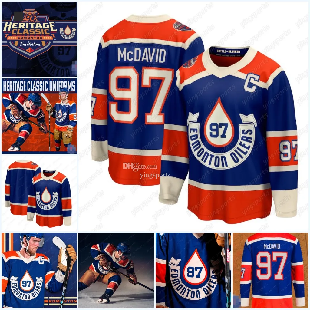 Connor McDavid Oilers Jersey Heritage Classic NHL Hockey Jersey