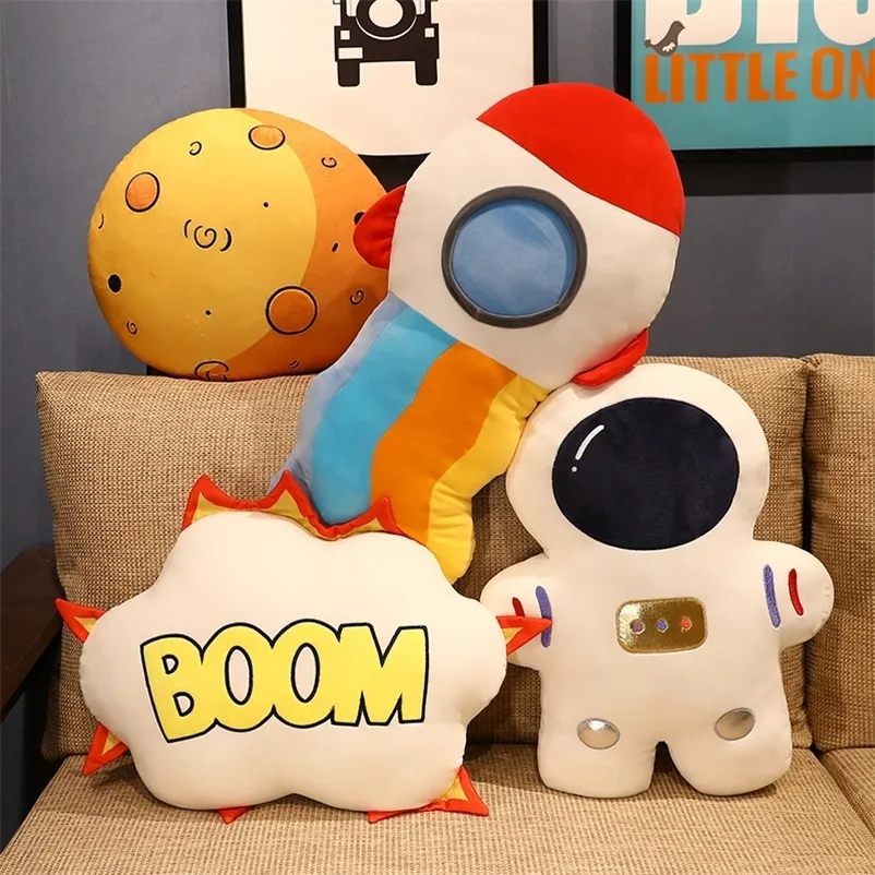 Plush Pillows Cushions Creative Stuffed Pillow Space Astronaut Plush Toys Funny Simulation Bomb Mars Aviation Cushion for Children Boys Birthday Gift 230926