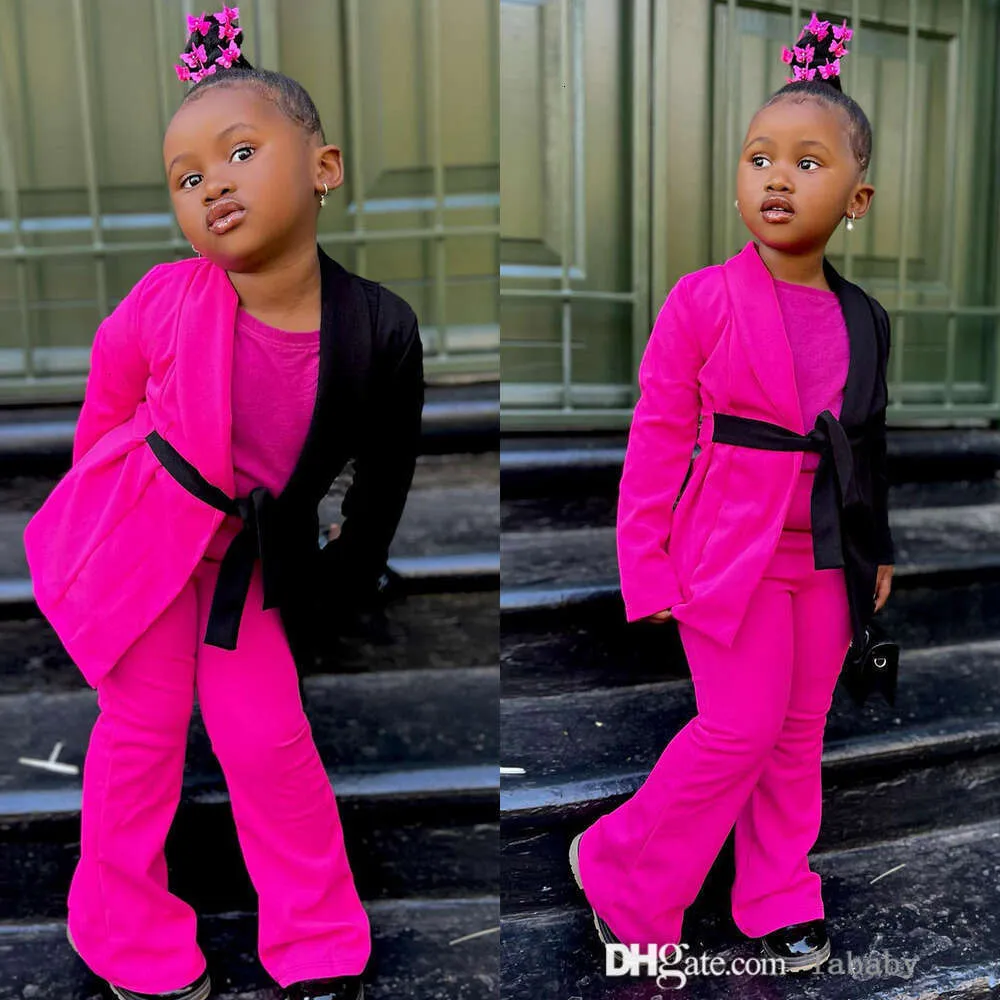 Colorblock Two Piece Tracksuit Set For Girls Fashionable Blazer