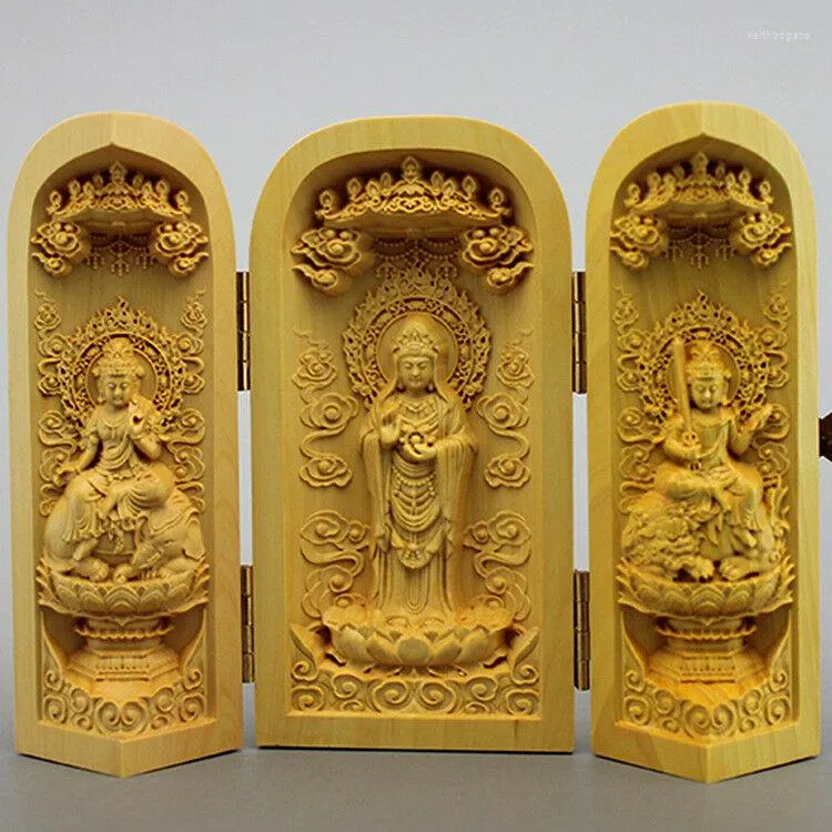 Estatuetas decorativas esculpindo Buda Manjusri Samantabhadra no Mar da China Meridional Guanyin Bodhisattva