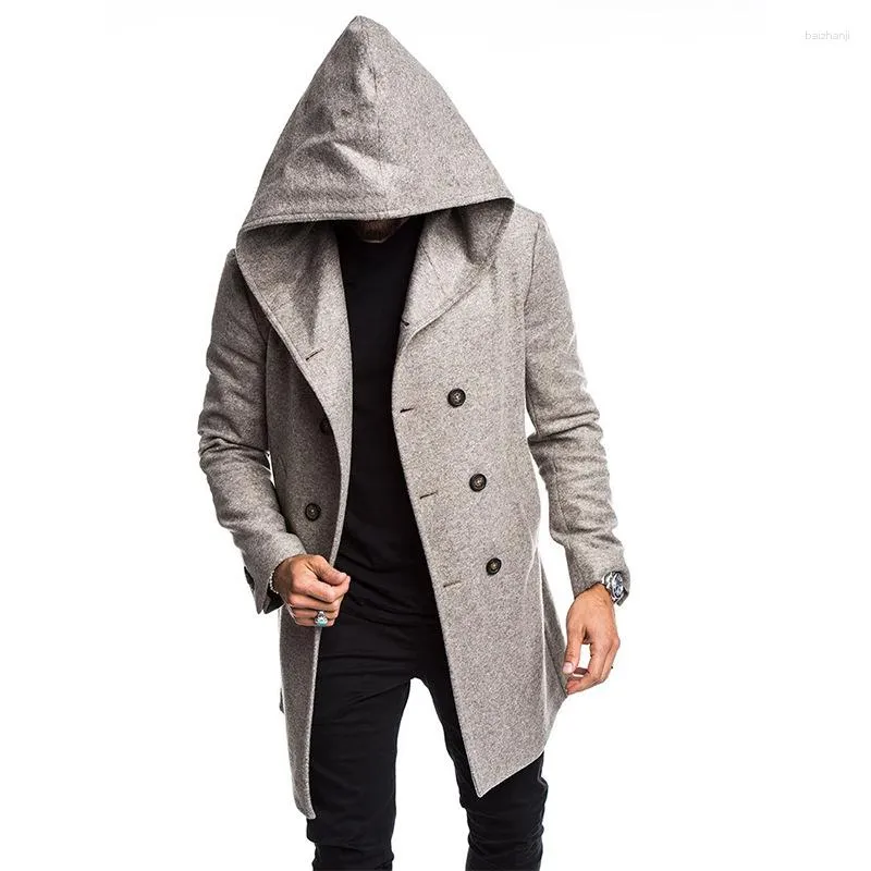 Mens Slim Fit Woolen Trench Coat Autumn/Winter Warm Hoodie Jacket For  Fashionable Street And Mens Wool Pants Outdoor From Baizhanji, $30.03