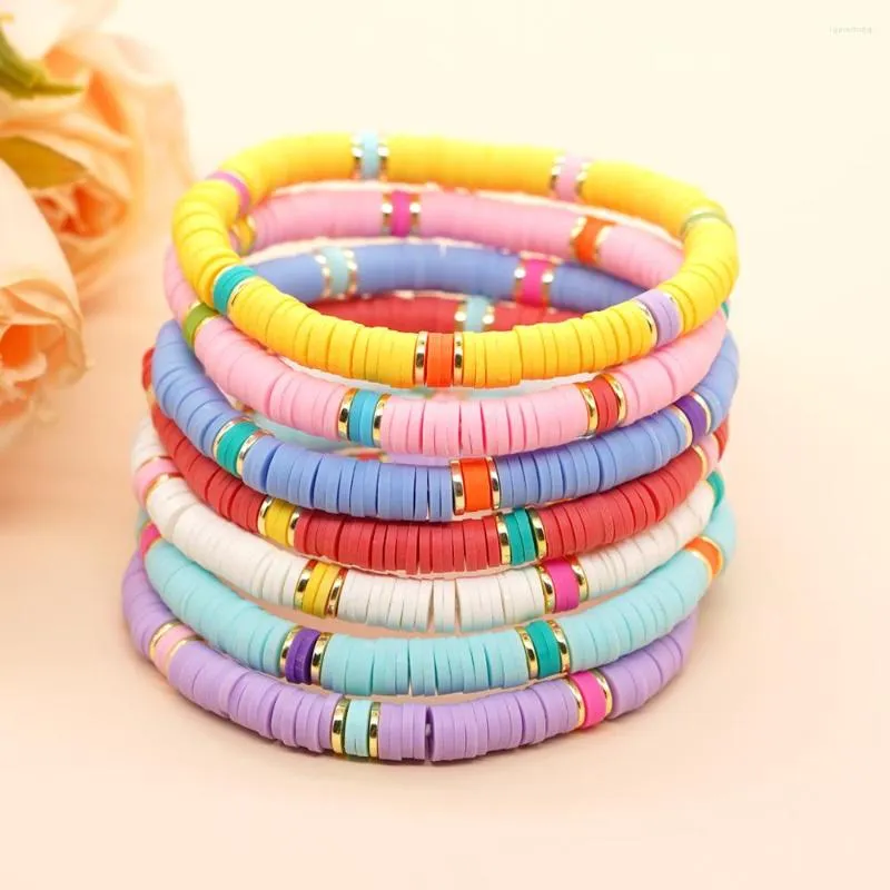 Charm Bracelets YASTYT Handmade Beach Style Simple Fashion Iron Gallstone Spacer Multicolor Polymer Clay Jewelry For Women