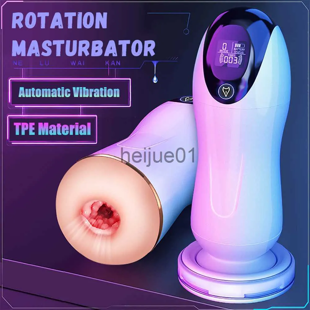 Masturbadores 18 + automático masculino masturbador copo vibração sexo boquete vagina bolso buceta pênis máquina de sexo oral brinquedos para homem adultos x0926