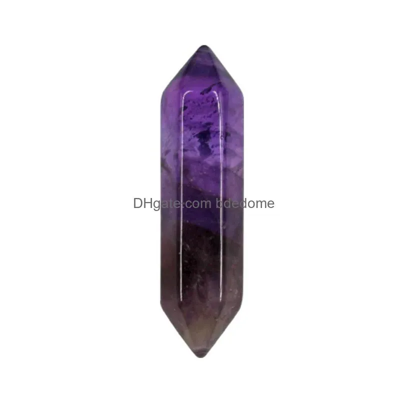 Loose Gemstones Natural Crystal Double Pointed Hexagonal Pillar Stone Diy Jewelry Material Handmade As A Gift To Friends Jewelry Dhigm