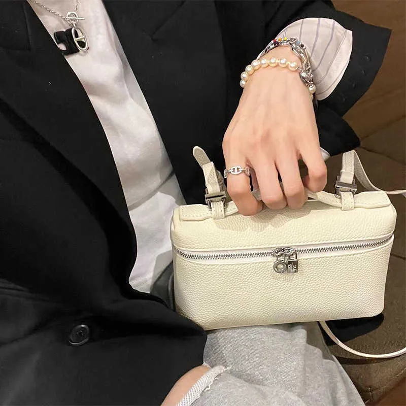 Designer Evening Bag Cosmetic Bags Lp19 Genuine Leather Women's Bag Versatile Style Lunch Box Bag One Shoulder Crossbody Handbag Litchi Pattern Makeup Bag KQ1N