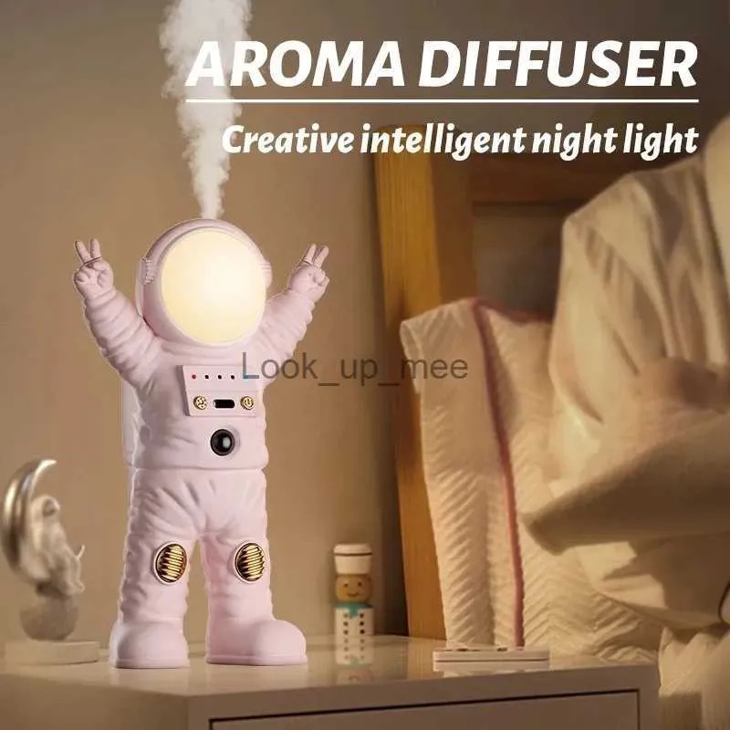 Luftfuktare Ny astronaut aroma diffusor ultraljudsolja diffusor aromaterapi luftfräschare med LED -nattljus mini luftfuktare yq230927