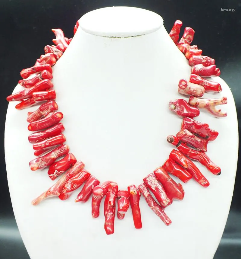 Choker Free Delivery. 9MM Irregular Red. Branch Shape Coral Necklaces. 50CM Is The True (Last One)