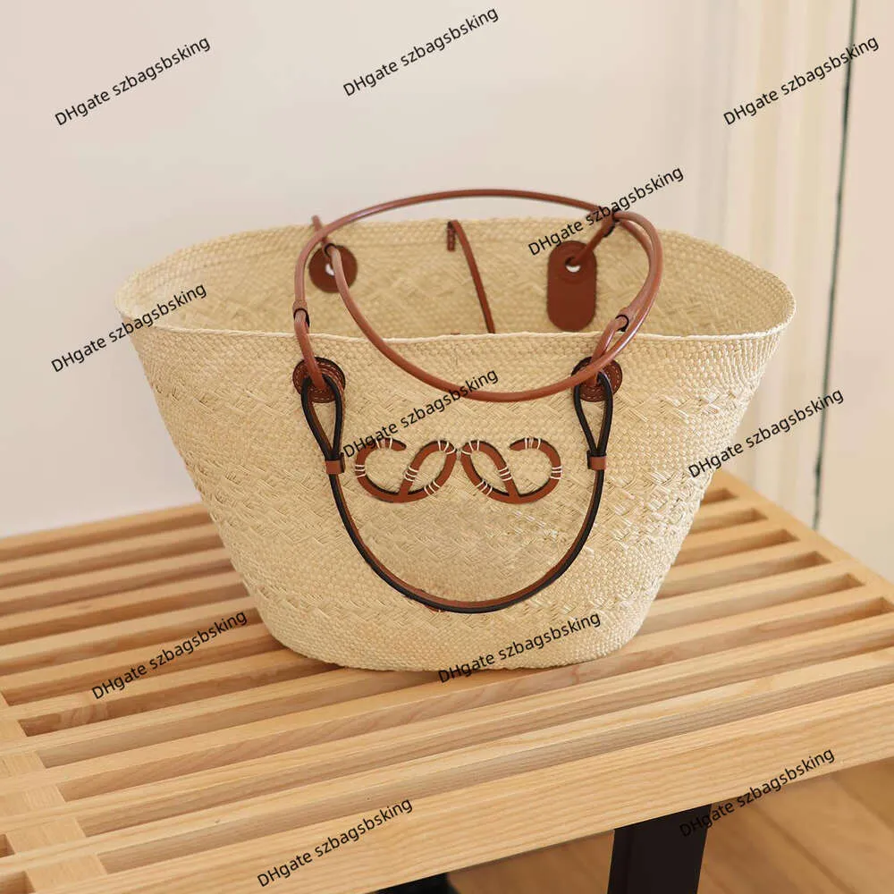 Mode strandpåsar vintage lowe halm shopping a5 tote påse fold shopper raffia axel handväska kvinna designer lyxväv crossbody män topphandtag koppling lady