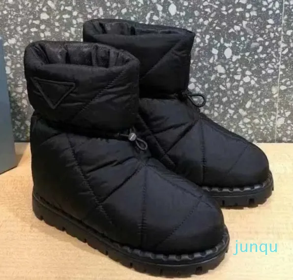 Mode gesteppte Nylon Mid-Boot Knöchel Lederschuhe Casual Camouflage wasserdichte Winter warme Baumwollstiefel