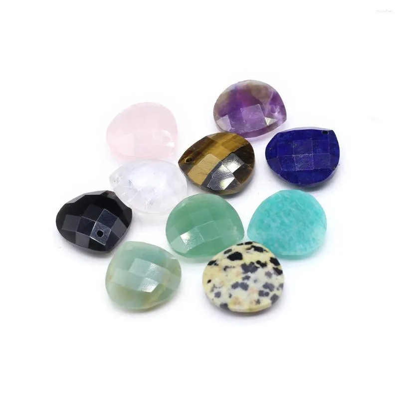 Pendant Necklaces 5 Pcs Water Drop Shape Faceted Random Healing Crystal Stone Pendants Agate Charms For Making Jewelry Necklace Gift