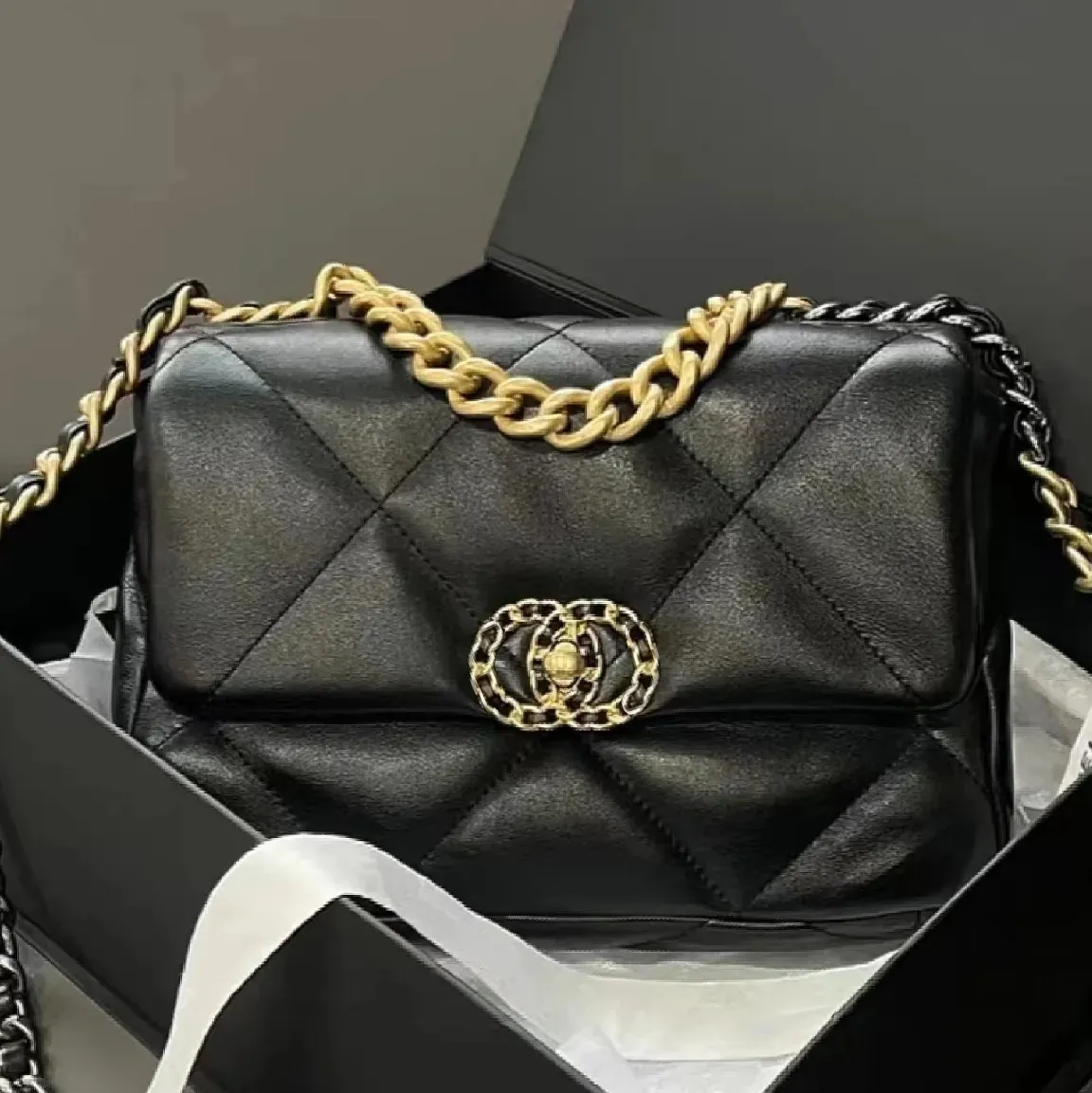 10A Designer Handbags Women Gold Chain Flap Shoulder Bags C Bag High Quality designers woman Genuine Leather Black Messenger Ladies Plain Leather Bag Dhgate Bag NEW