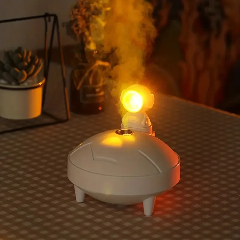 Humidificador con luz de atardecer USB, humidificador de astronauta con carga USB, lámpara de atardecer para el hogar, reposición de Agua pulverizada de aire, 1 ud.