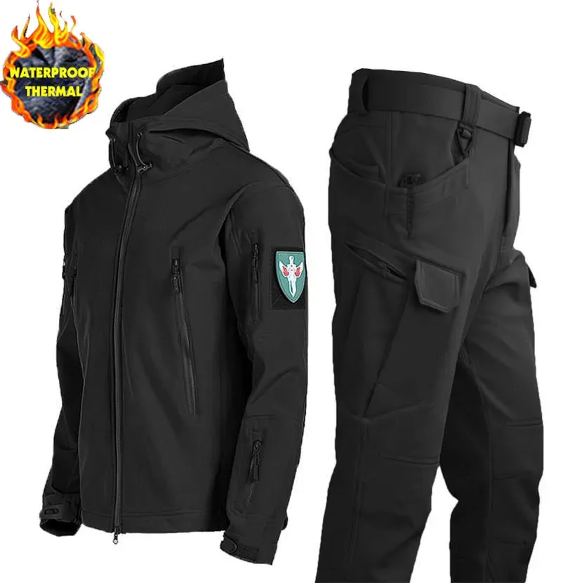 Heren Trainingspakken Fleece Softshell Tactische Jas Heren Winterjas Waterdicht Heren Windjack Wandeljas Heren Tactisch Pak Trainingspak Herfst 230927