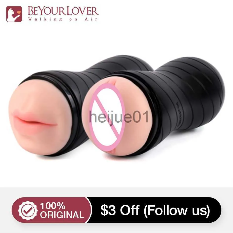 マスターベーターBeyourlover Male Masturbators Cup Double Side Packe Toy Realistic Technture Men Masturbation Stroker Adult Sex Toys X0926