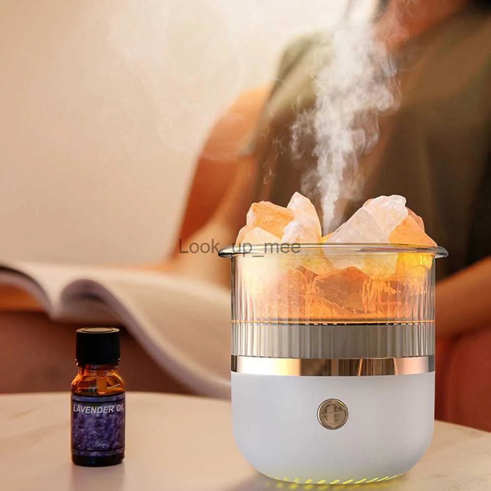 Humidifiers Mini Aromatherapy Machine Mute Salt Stone Essential Oil Aroma Diffuser Automatic Power-Off with LED Light for Home Office YQ230927