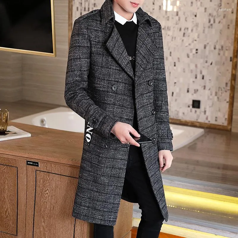 Men's winter wool trench coat cheap