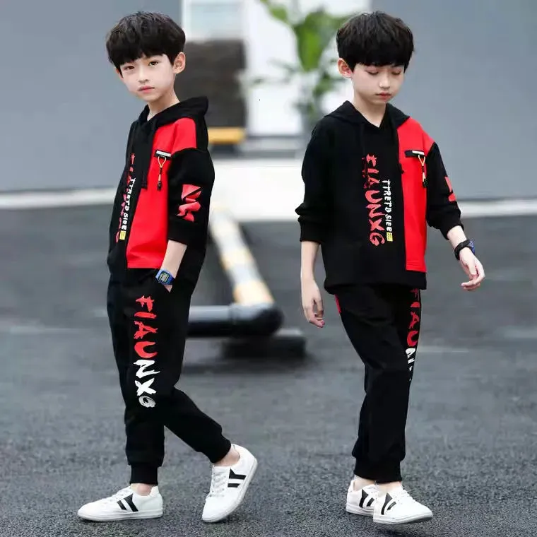 Boys Sport Suit Set Sweatshirt, Hoodie, And Pants For Winter
