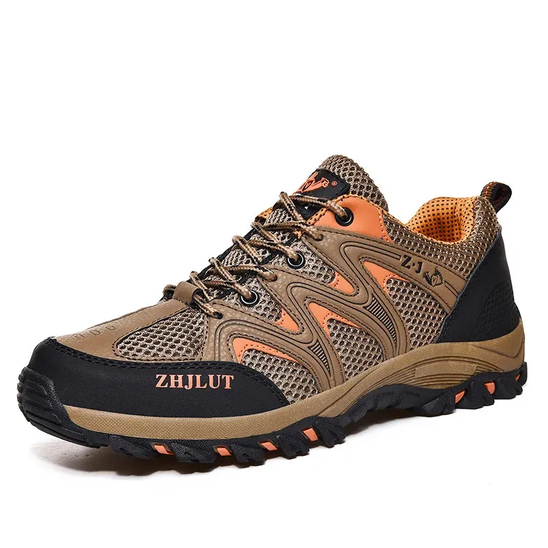 Dress Shoes Hiking Men Women Mesh Sneakers Breathable Lace Up Casual Fashion Female Black Mountain Boy Autumn Summer Brown 230927