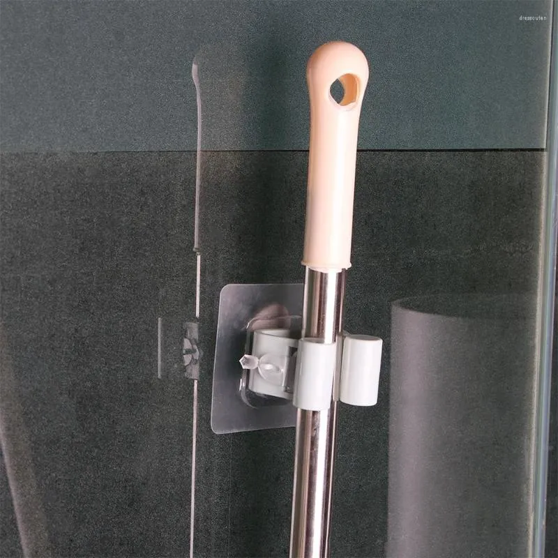 Ganchos 1 Pcs Mop Guarda-chuva Suporte Universal Auto-adesivo Montado na Parede Cabide Simples Suporte de Vassoura Organizador de Cozinha Doméstico