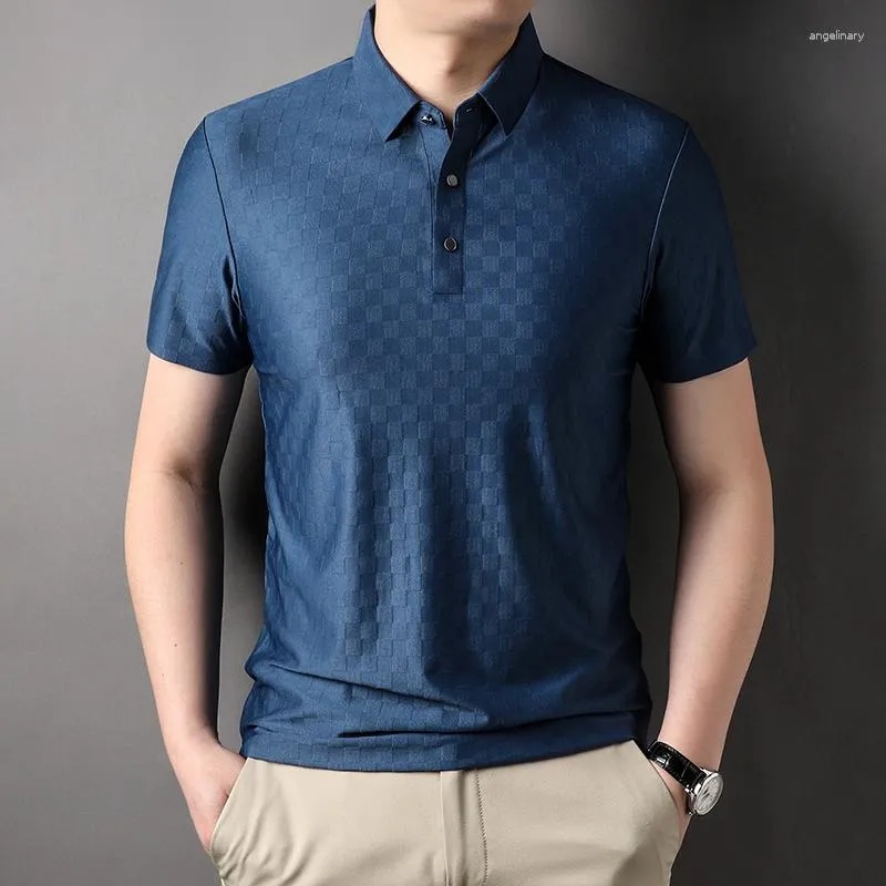 Men's Polos Summer Polo Shirts Luxury Short Sleeve Solid Color Man T-shirts High Quality Business Casual Slim Tees 3XL