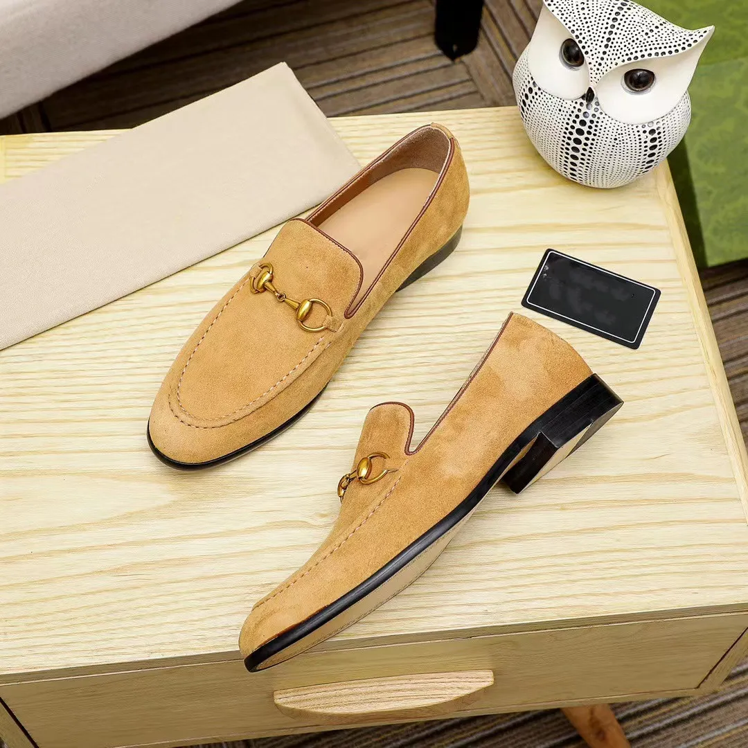 Luxe Designer Mannen Kleding Schoenen Echt Leer suède Zwart bruin Mocassins Zakelijk Handgemaakte Schoen G Formeel Feest Kantoor Bruiloft Mannen Loafers Schoenen 04