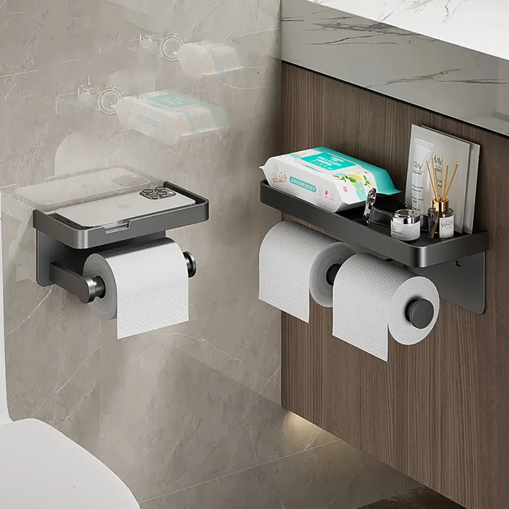 porta papel de baño soporte de rollo papel higienico con pegamento