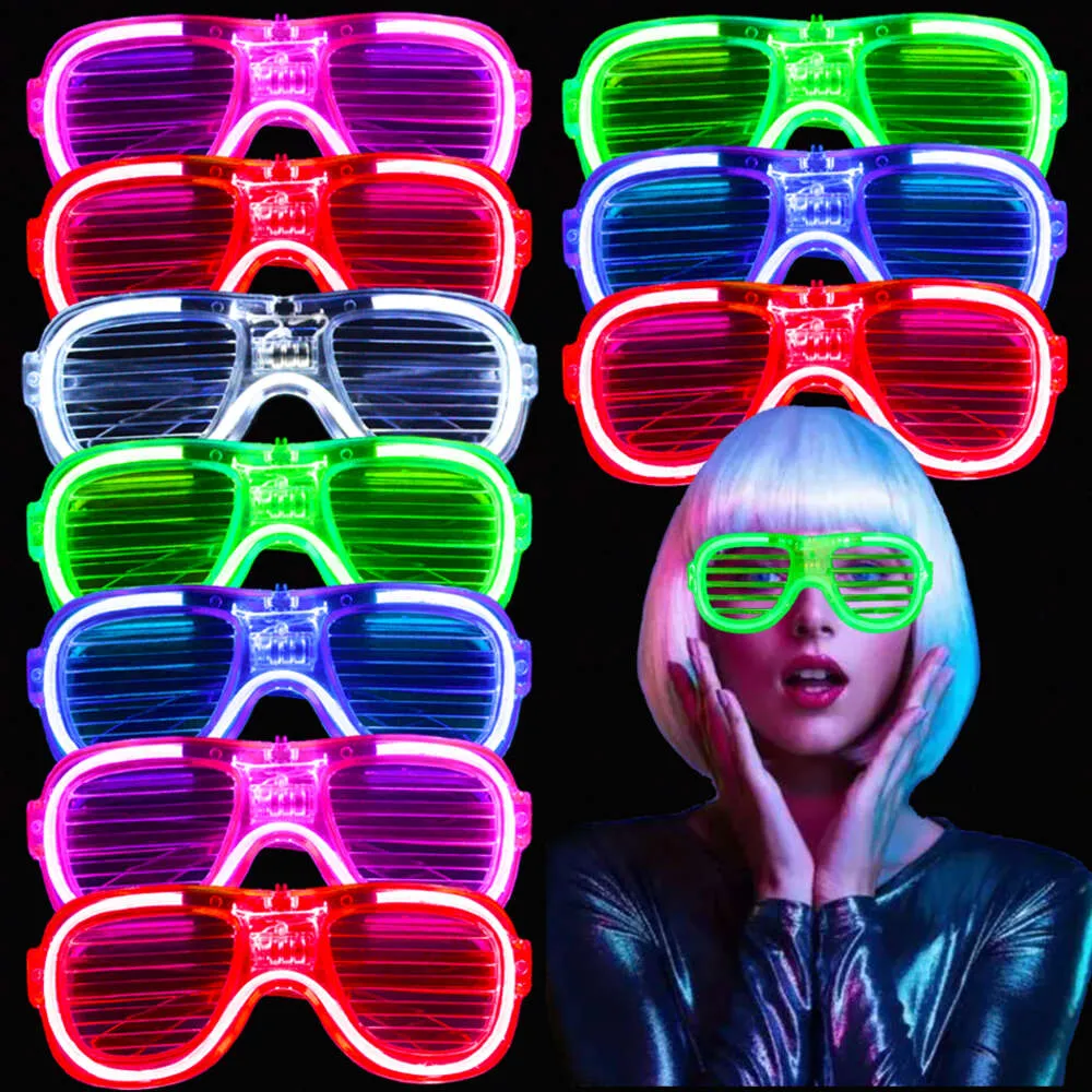 5/10/25 Pezzi Illuminano Occhiali LED Sfusi i Occhiali Luminosi  Fosforescenti Forniture Feste Al Neon Bomboniere Bambini Adulti Da 7,65 €