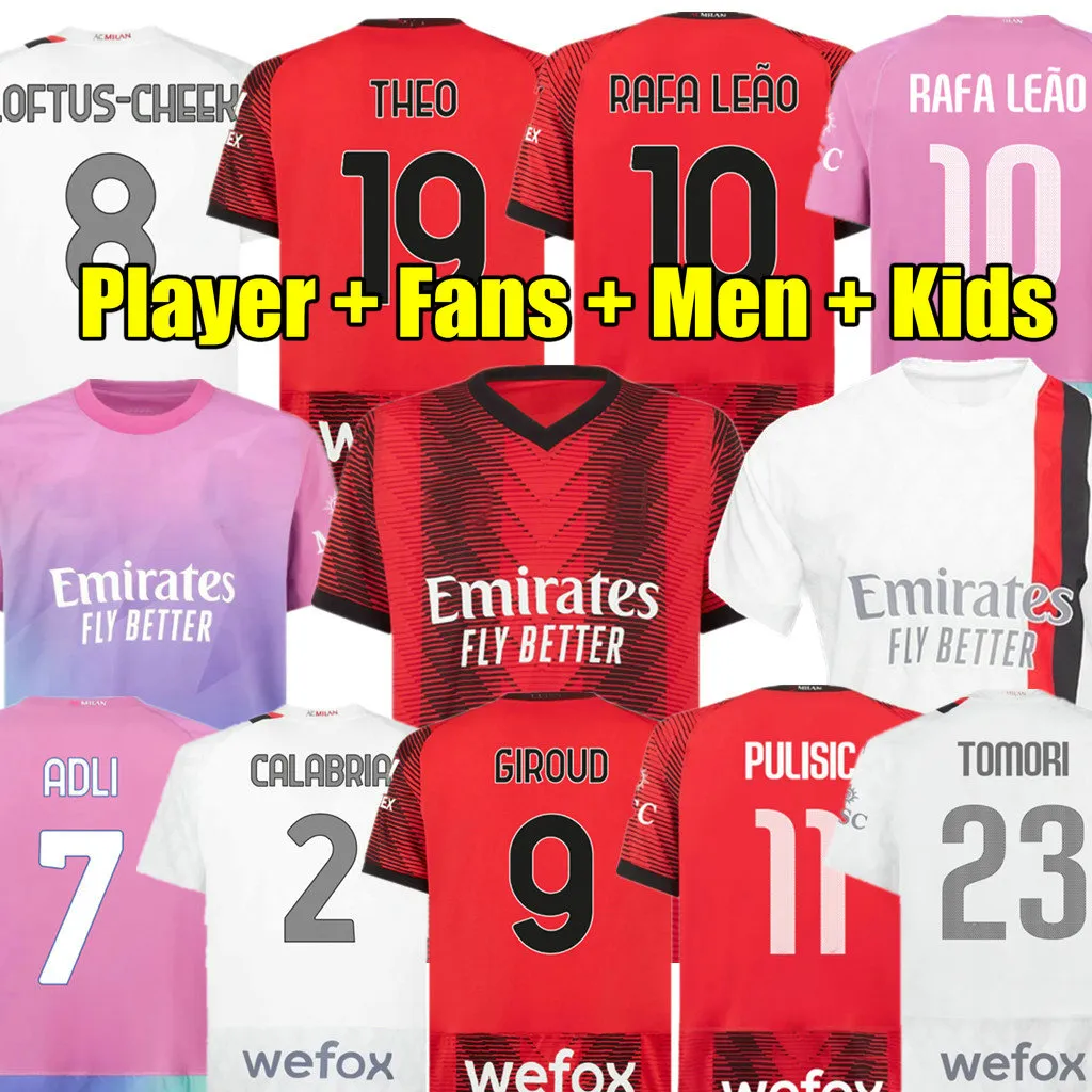 Pulisic 23 24 Giroud Loftus-Cheek Soccer Jerseys 4th fans Player DLI Football Shirt 2023 2024 Camiseta de Futbol Theo Rf Leo S fjärde C ibrhimovic