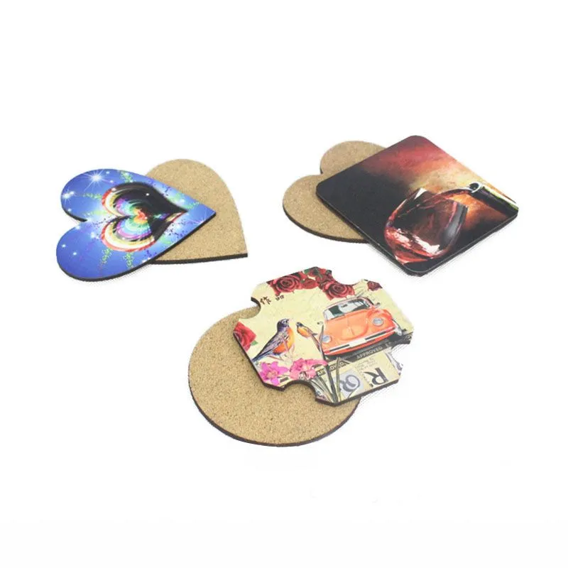 Sublimation Cup Coaster Blank Wooden Insulated Cork Mat Car Cups Pads MDF Advertising Gift Promotion Table Mats DIY