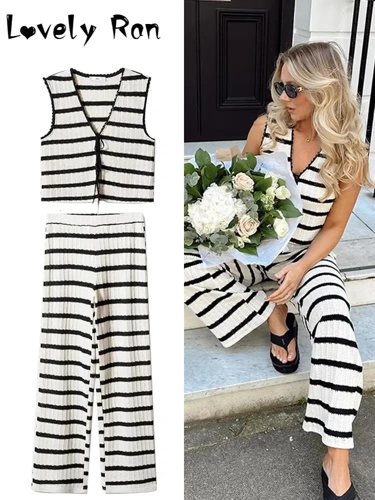 Conjunto Punto Chaleco Y Pantalon Mujer Conjunto Punto PantalÃ³n Y