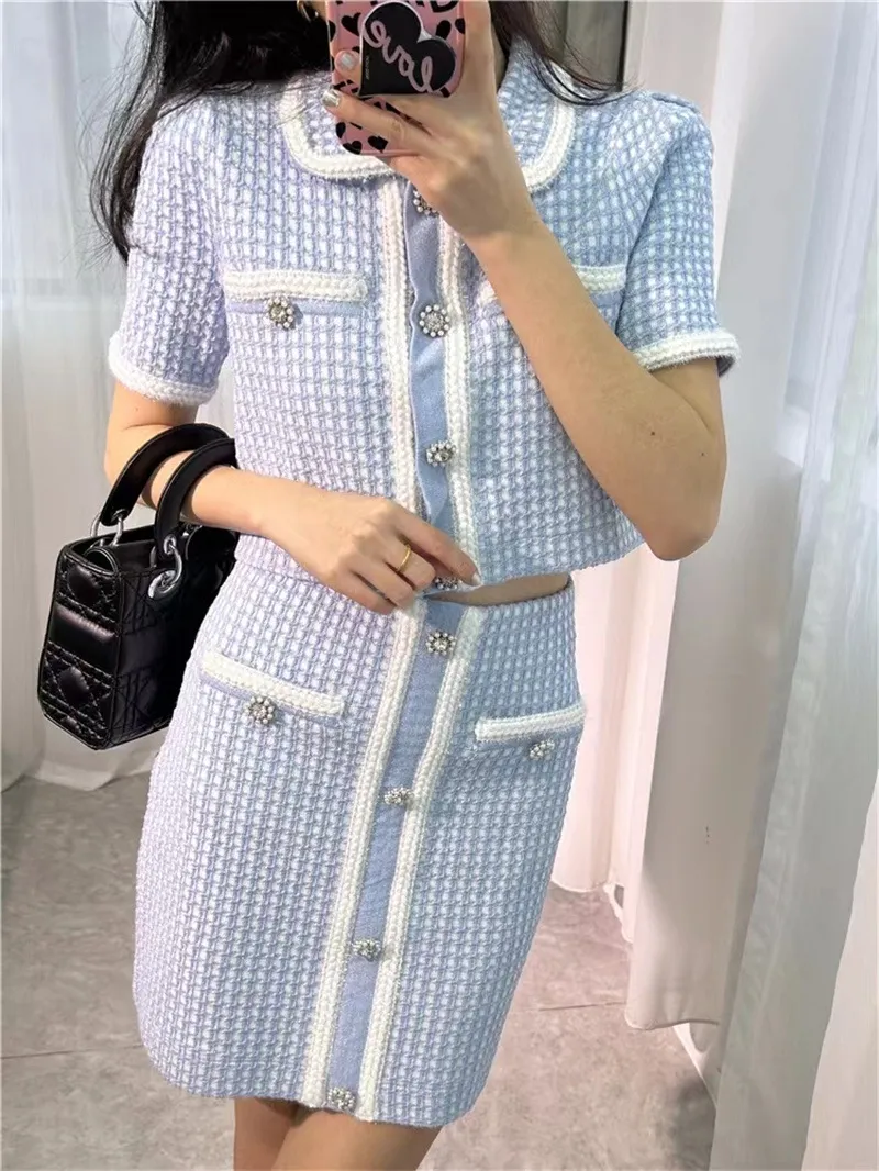 ワンピース Self Portrait Perforated Knit Short Dress SELF-PORTRAIT - PERFORATED KNIT DRESS - Eleonora Bonucci