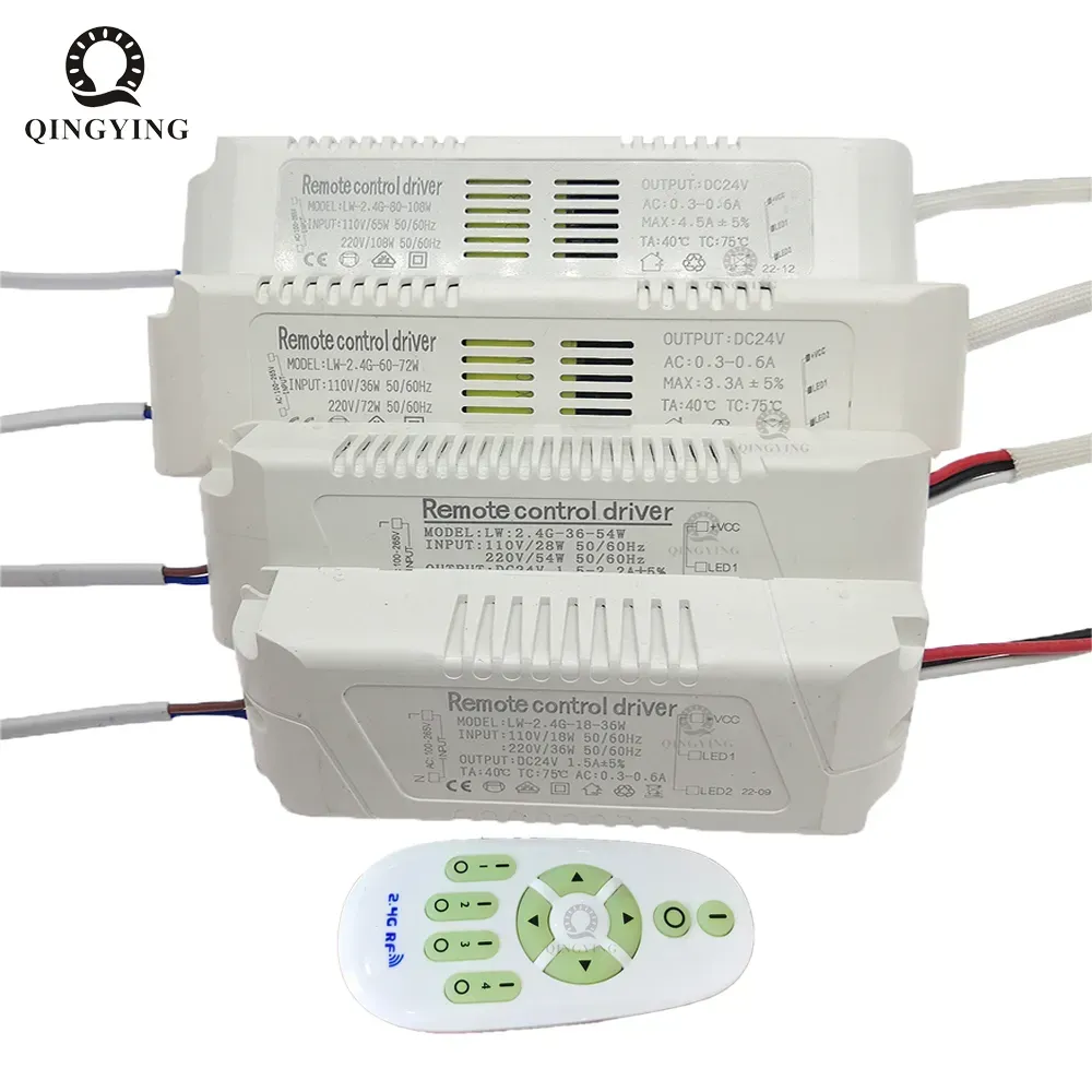 AC110V-220V 18W-108W-150W Ausgang 24V 2,4G Fernbedienung LED-Treiber Netzteil für zweifarbige LED-Streifen, dimmbar, Farbwechsel