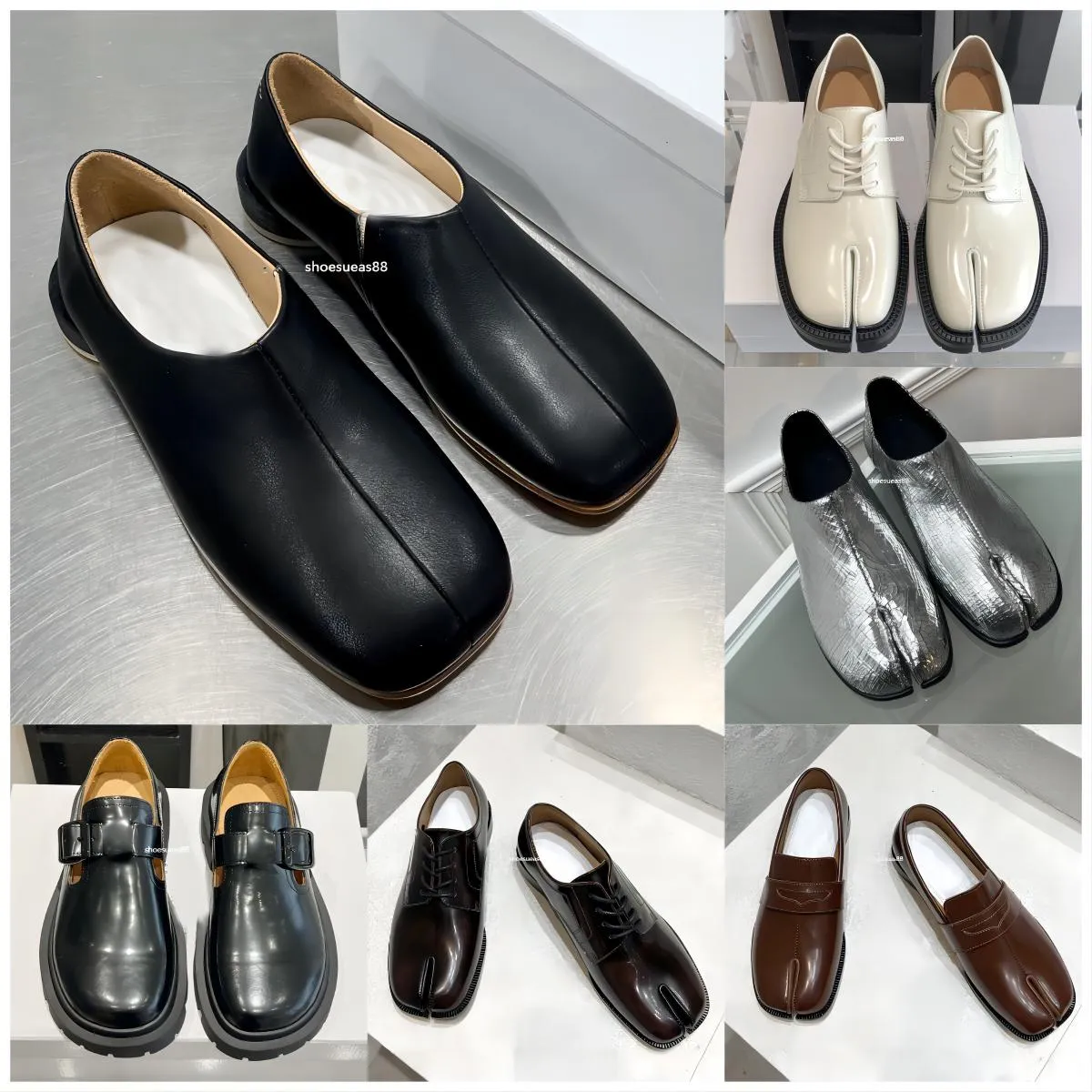 Tabi Shoe Designer Mary-Jane Tabi Casual Dress Shoes Women Calf Leather Top-Quality Split Toe MM6 Office Shoe Loafer