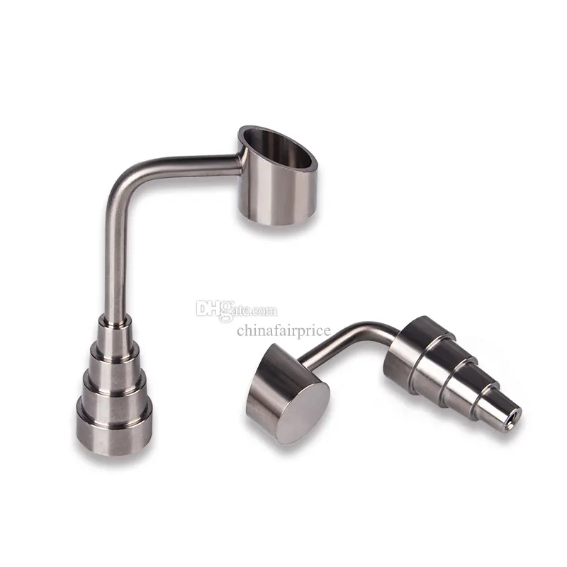 Chinafairprice T012 Glass Bong Tool Titanium Nail 10mm 14mm 19mm Male Female Side Arm Banger Nails 6 IN 1 Water Perc Bubbler Smoking Pipe Accessories