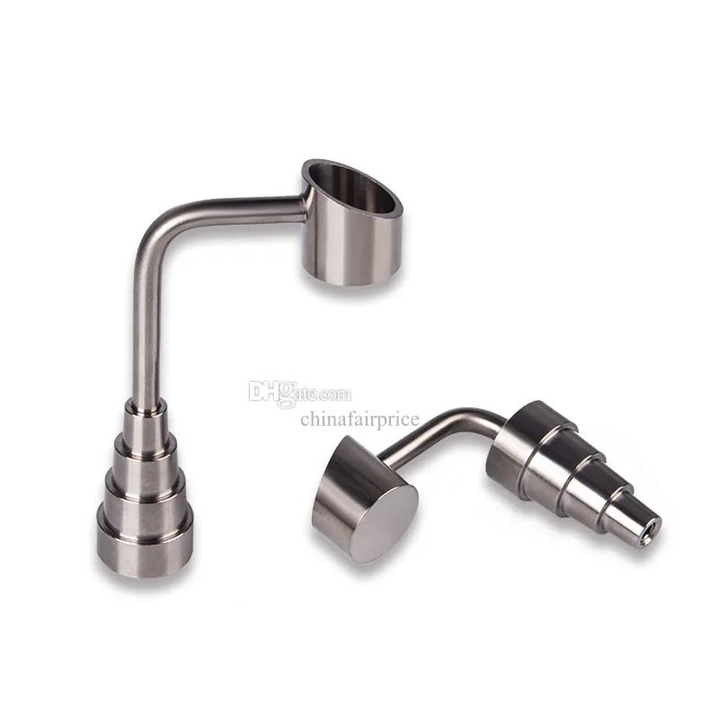 Chinafairprice T012 Vidro Bong Ferramenta Prego de Titânio 10mm 14mm 19mm Masculino Feminino Lado Braço Banger Unhas 6 em 1 Água Perc Bubbler Acessórios para cachimbos