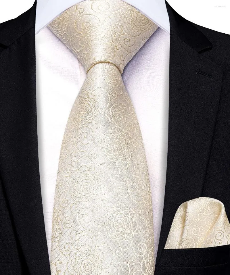 Cravates d'arc Hi-Tie Boys Cravate en soie pour enfants Champagne Floral Designer de luxe Handky Enfant Cravate 120cm de long 6cm de large goutte de mode