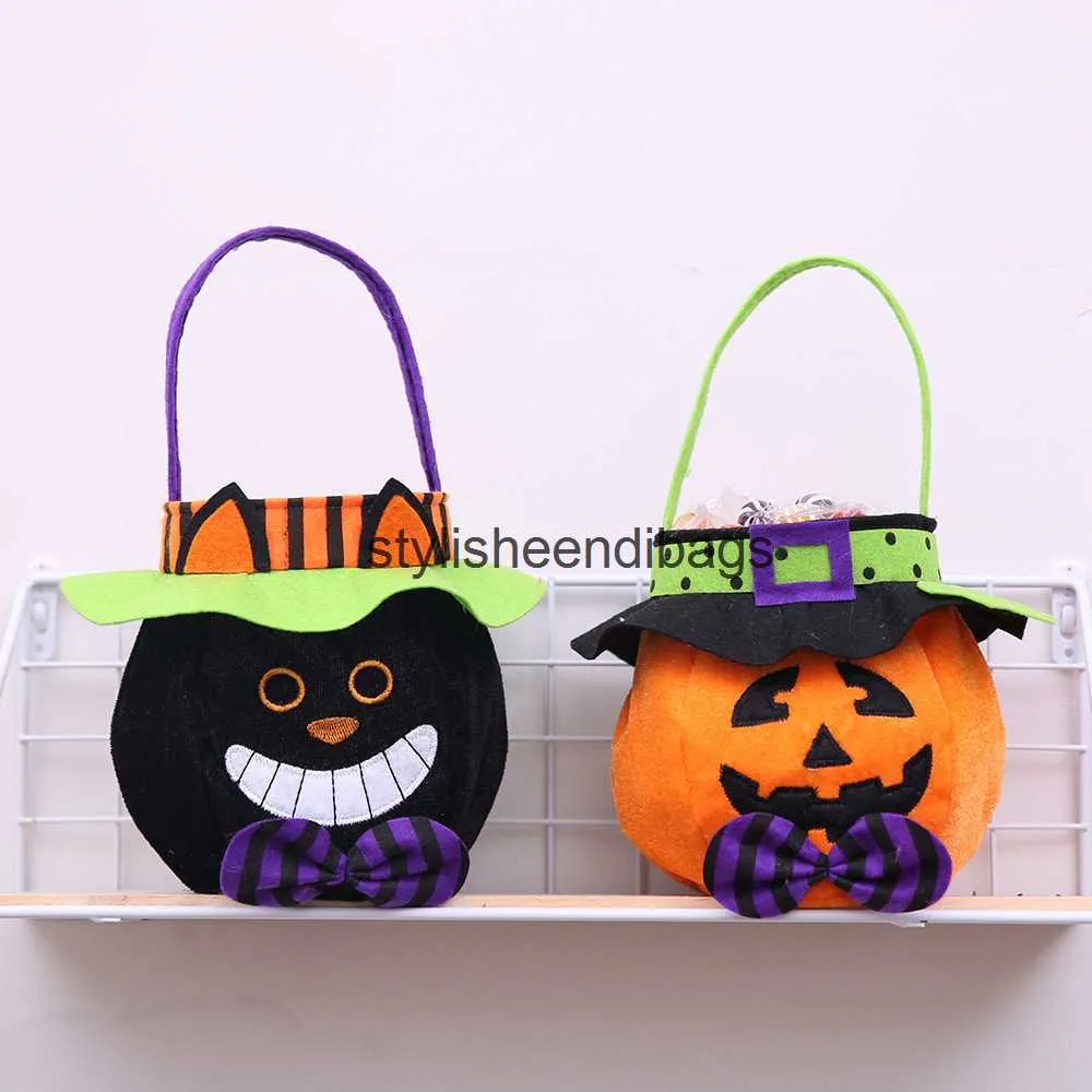 Totes Hobe's nuove decorazioni di Halloween cappello borsa rotonda giorno borsa regalo caramelle per bambini borse zuccaborse eleganti