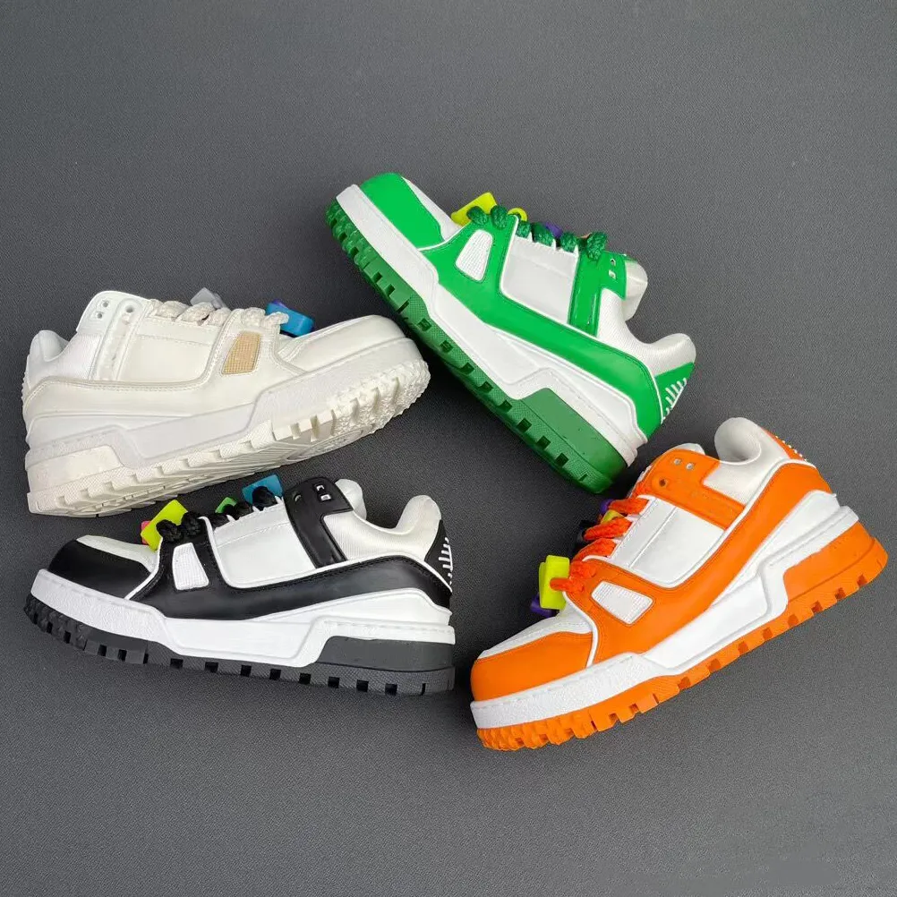 Lyx varumärke casual sko designer tränare maxi små fett ding mode läder åsna märke retro mäns och kvinnors sneakers b22 mäns svartvita panda sneakers