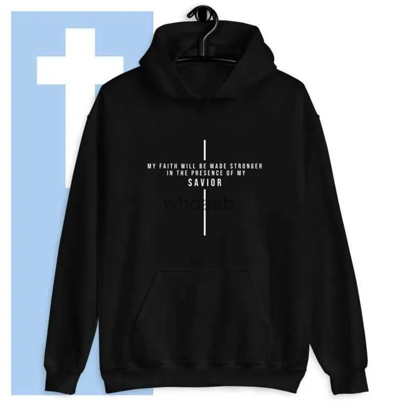 Kvinnors hoodies tröjor min tro kommer att bli starkare hoody unisex inspirerande citat tröjor religiösa kvinnor kristna kläder yq230928