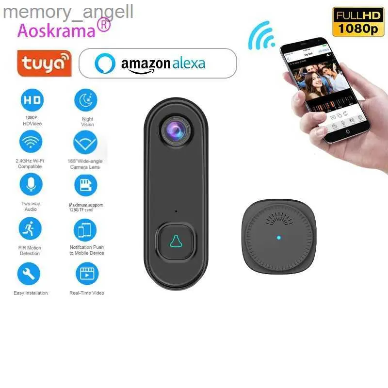 Türklingeln Aoskrama 1080P Tuya Draht Versorgung Smart Video Türklingel Wasserdichte Intercom Sicherheit PIR Erkennen Digitale Outdoor Drahtlose Türklingel YQ230928