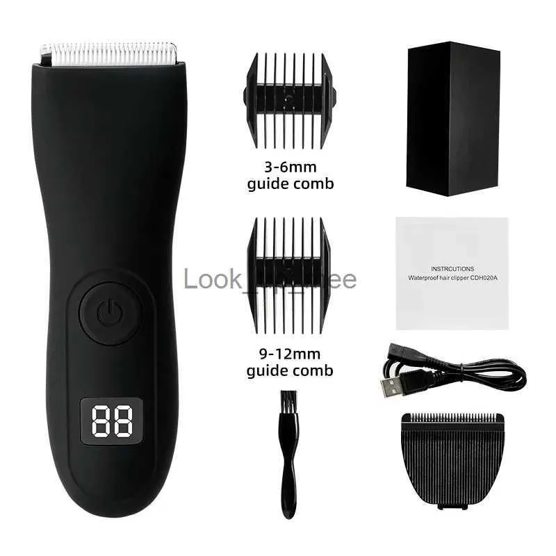 Elektryczna golarka profesjonalna elektryczna pachwiny Procery Trimmer Body Groomer For Men IPX7 Wodoodporne mokre/suche strzyżenie męskie Męskie Higierze Razor Twarz YQ230928