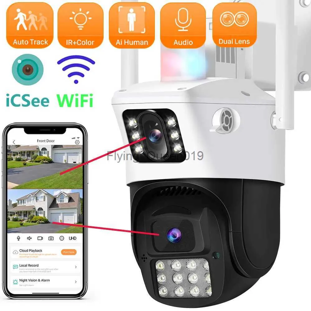 Lente CCTV 8MP Lente Dupla Tela PTZ Câmera WiFi Com Modos de Luz Dupla AI Rastreamento Automático Câmera de Vigilância CCTV de Segurança Externa ICSEE YQ230928