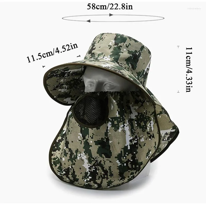 Wide Brim Hats Summer Anti UV Neck Cover Hat Sun For Men Women Camouflage  Sunscreen Cap Outdoor Hiking Tea Picking Mask Caps From 8,77 €