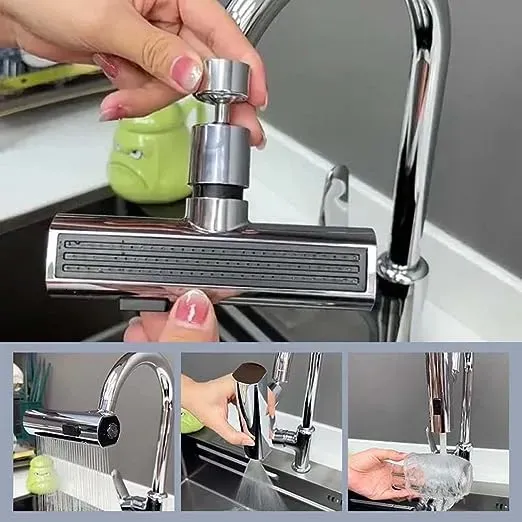 Aeratore Per Rubinetto Da Cucina Antispruzzo, Girevole 360° In ABS Grigio, Risparmio Idrico E Installazione Senza Attrezzi, Adatto A Rubinetti Standard