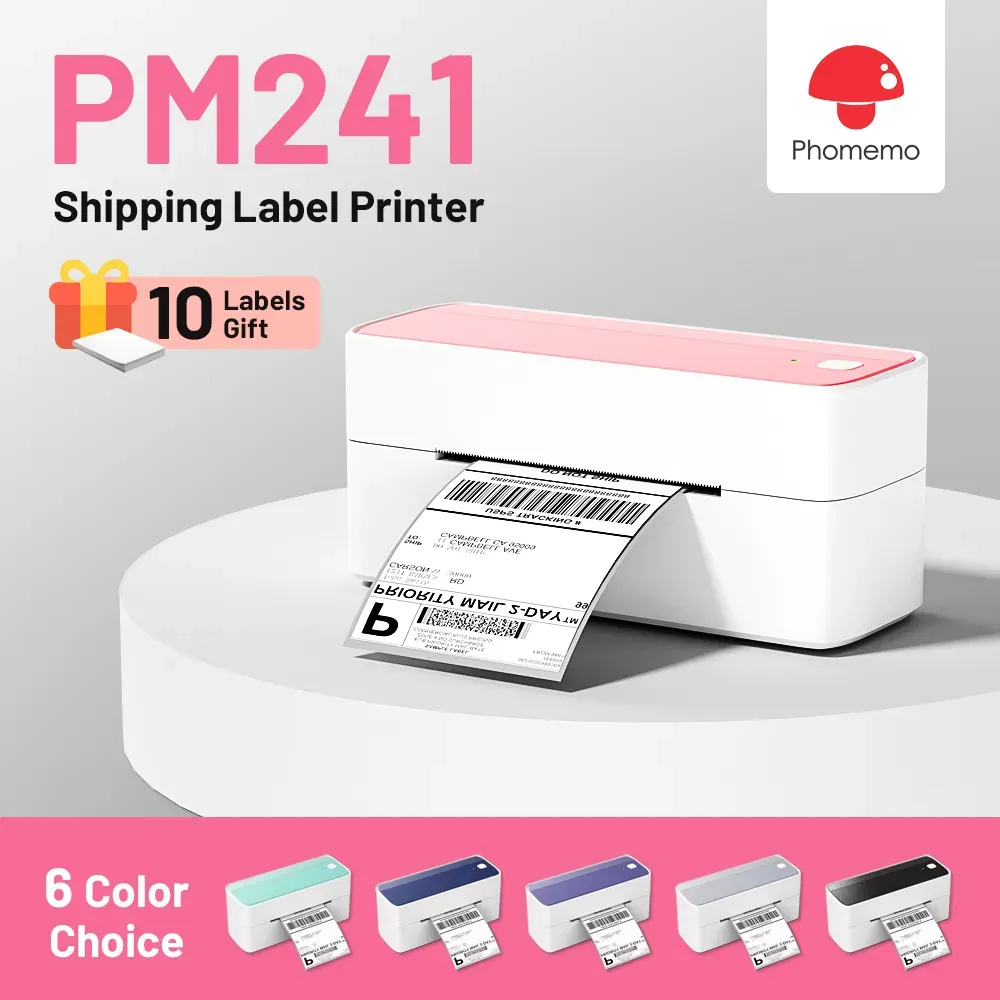 Impresora térmica Bluetooth de etiquetas de envío 4 x 6 – Impresora térmica  inalámbrica de etiquetas rosa para paquetes de envío y pequeñas empresas –