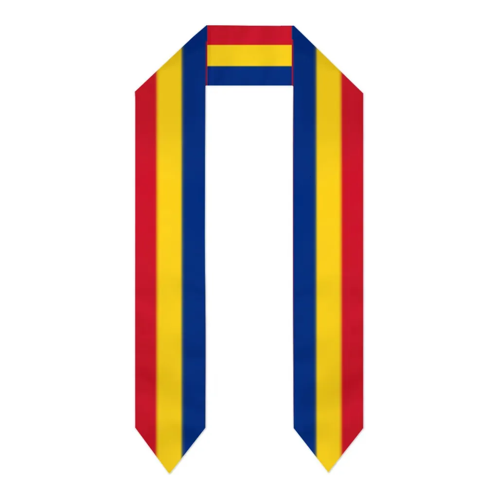 Szaliki ukończenie szaleńki Rumunia Flag szalik szalik ukradł Sapphire Blue z gwiazdą paska kawalera