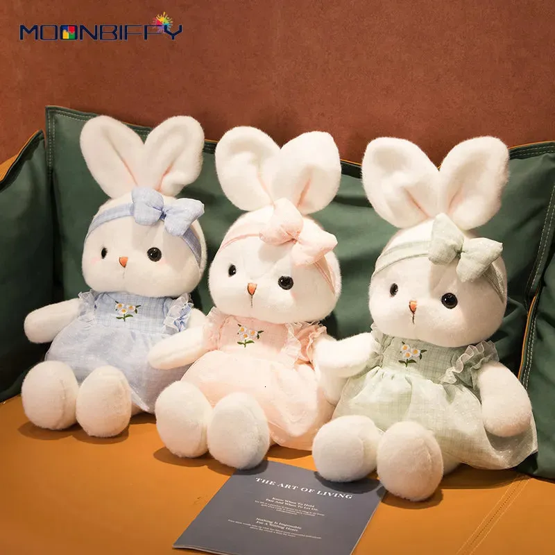 Poupées en peluche 40/50/60 cm Kawaii lapin en peluche peluche douce peluche princesse lapin avec robe pour enfants filles anniversaire année cadeau 230927