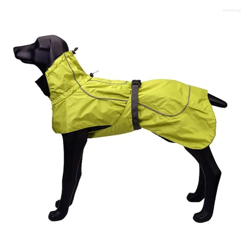 Vêtements pour chiens, imperméable, imperméable, réglable avec bandes réfléchissantes et trou de harnais pour l'extérieur, petits, moyens et grands chiens