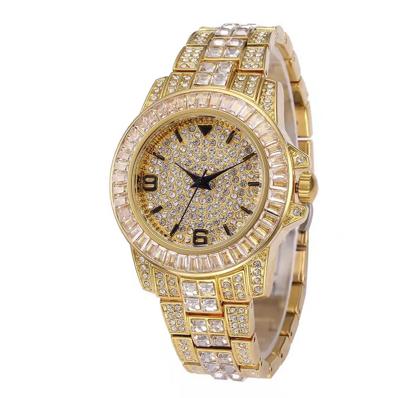 Full Diamonds Männer Designer Armbanduhren 30m Leben wasserdicht männliche Luxus -Zifferblatt 40,5 mm Quarz Uhren Nr. 296